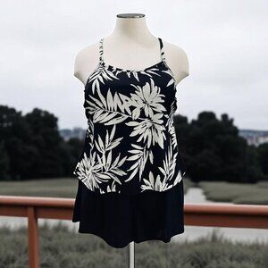 Plus Size One Piece Swimsuit Tropical Print‎ 20W Resort Pool Beach Summer